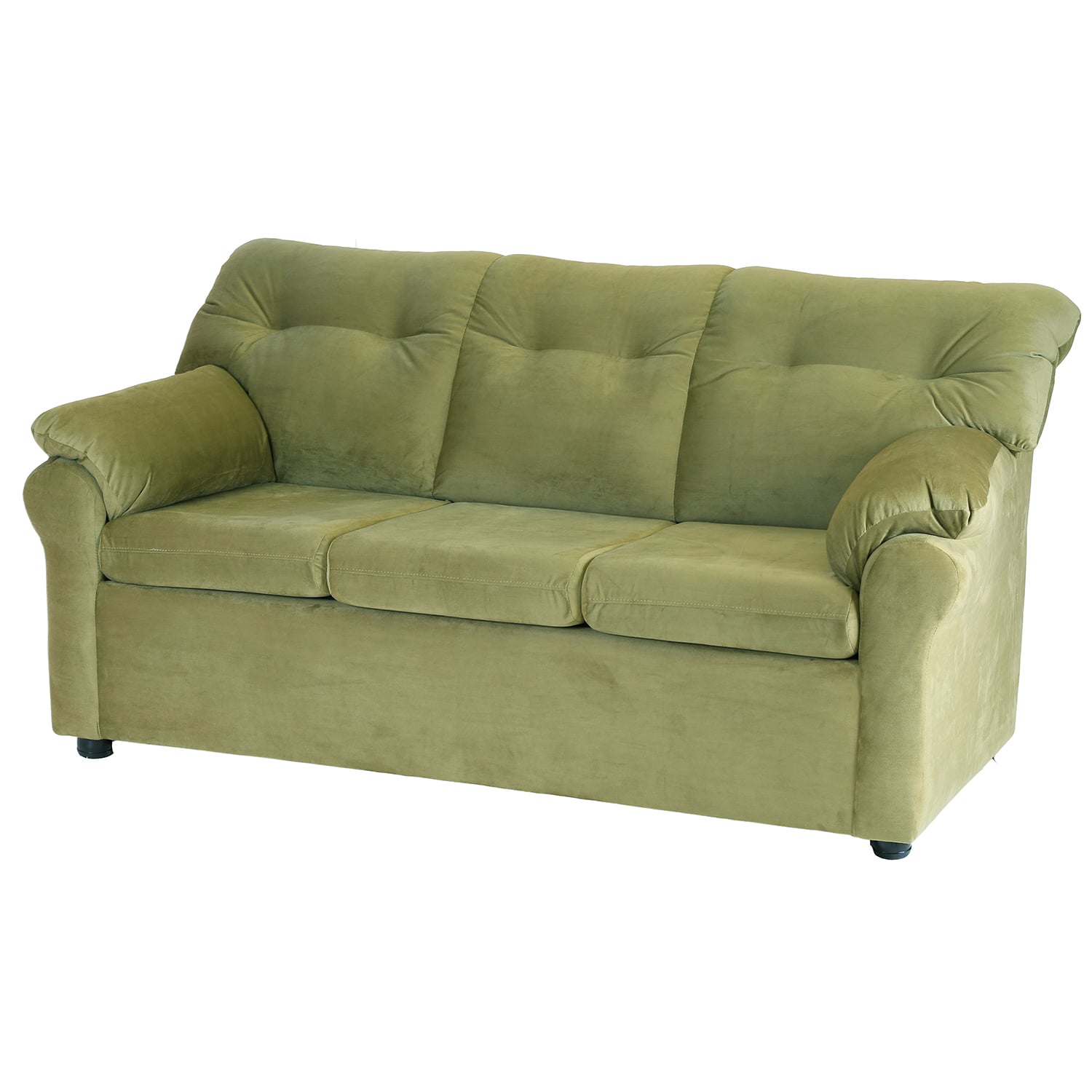 SOFÁ MUEBLES AMÉRICA 3 CUERPOS FELPA VERDE MUSGO - 2