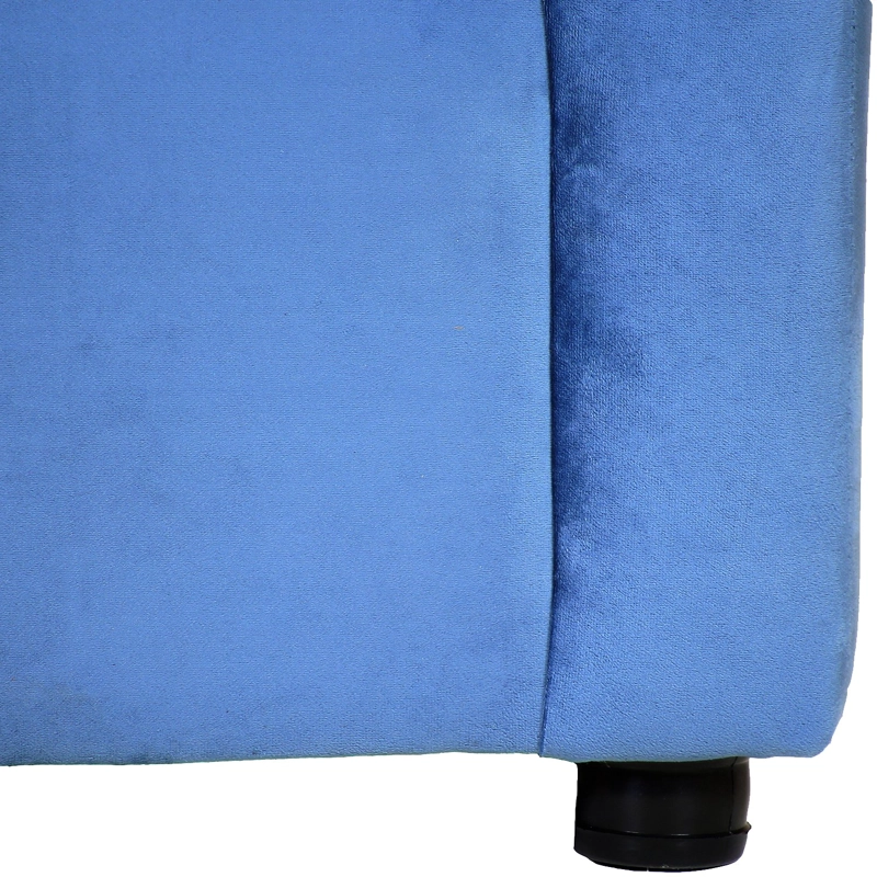 SOFÁ MUEBLES AMÉRICA 3 CUERPOS FELPA AZUL PETROLEO - 3