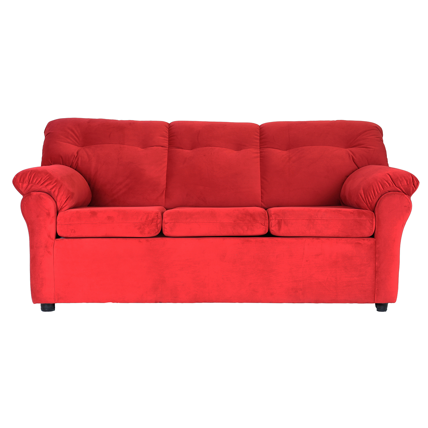 SOFÁ MUEBLES AMÉRICA 3 CUERPOS FELPA ROJO - 1