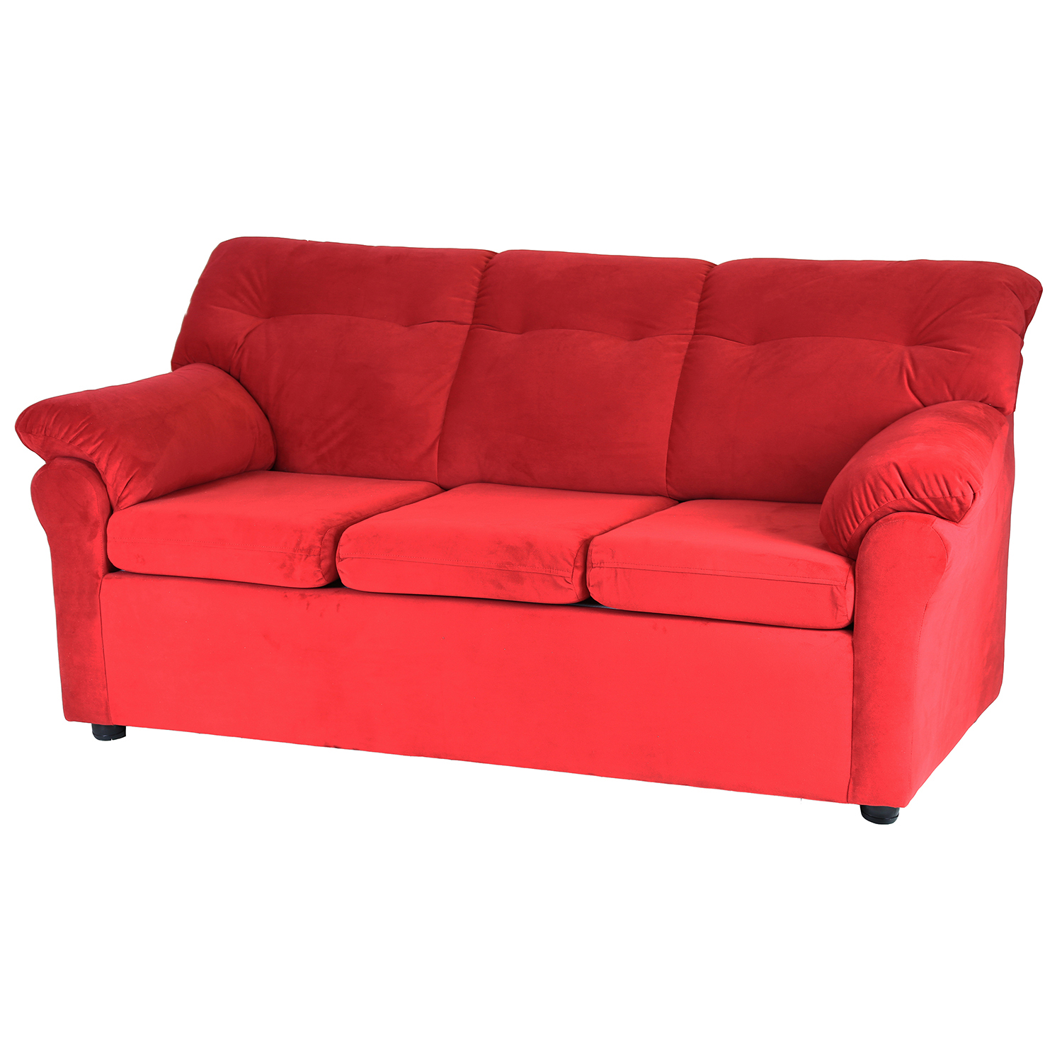 SOFÁ MUEBLES AMÉRICA 3 CUERPOS FELPA ROJO - 2