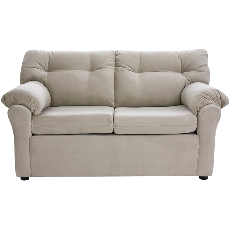 SOFÁ MUEBLES AMÉRICA 2 CUERPOS FELPA BEIGE - 1