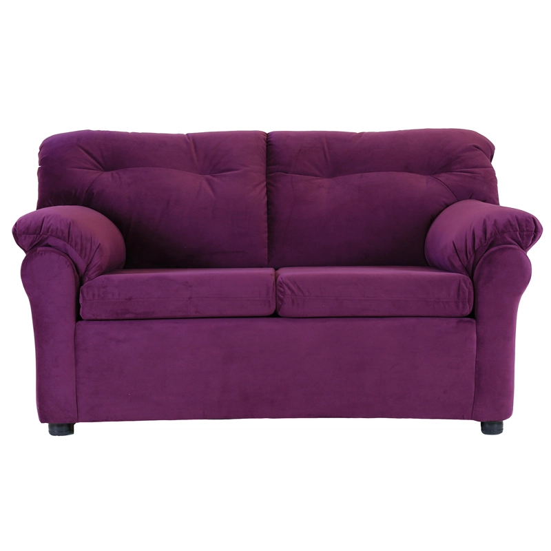 SOFÁ MUEBLES AMÉRICA 2 CUERPOS FELPA LILA - 1