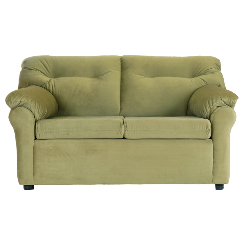 SOFÁ MUEBLES AMÉRICA 2 CUERPOS FELPA VERDE MUSGO - 1