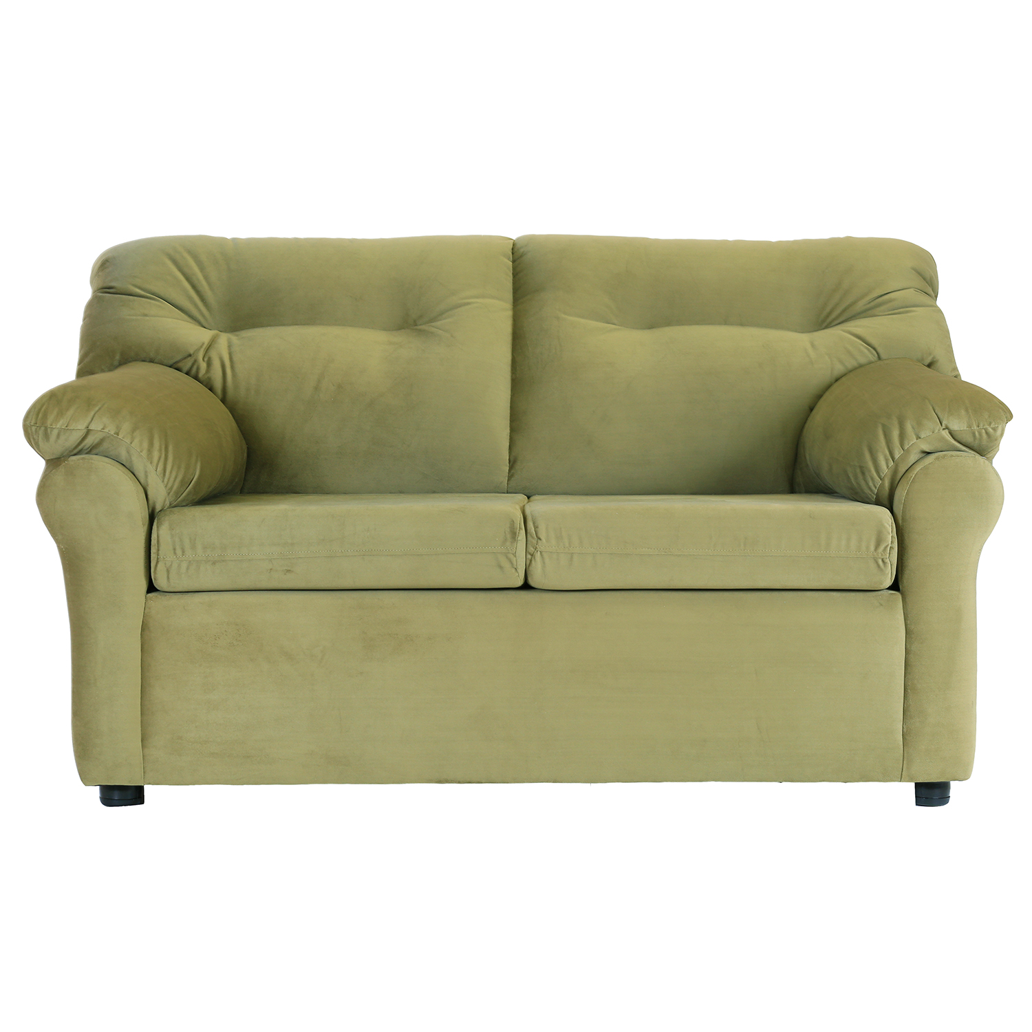 SOFÁ MUEBLES AMÉRICA 2 CUERPOS FELPA VERDE MUSGO - 1