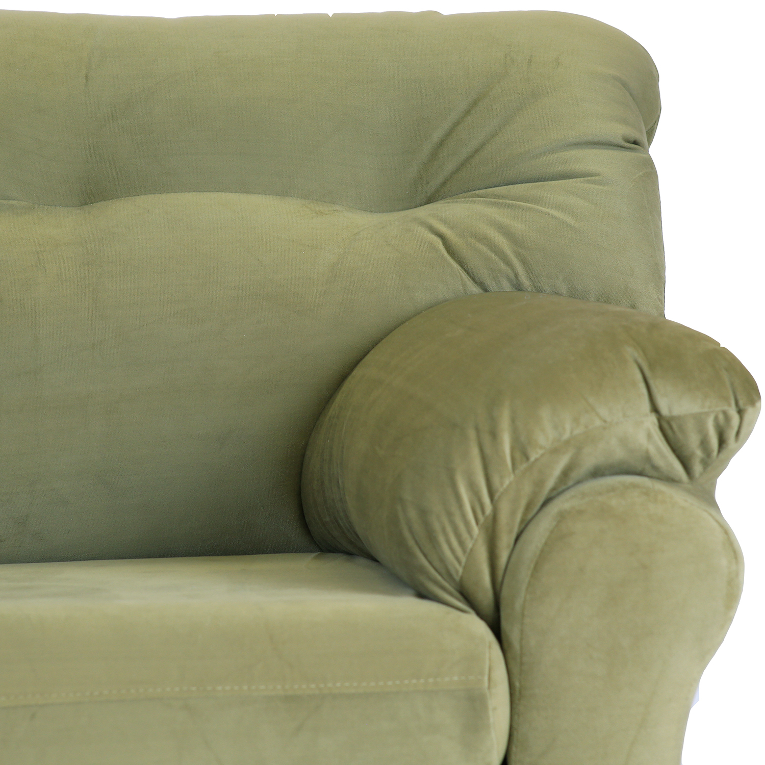 SOFÁ MUEBLES AMÉRICA 2 CUERPOS FELPA VERDE MUSGO - 4