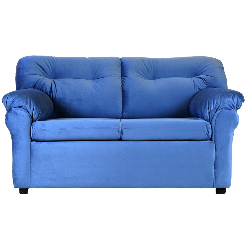 SOFÁ MUEBLES AMÉRICA 2 CUERPOS FELPA AZUL PETROLEO - 1