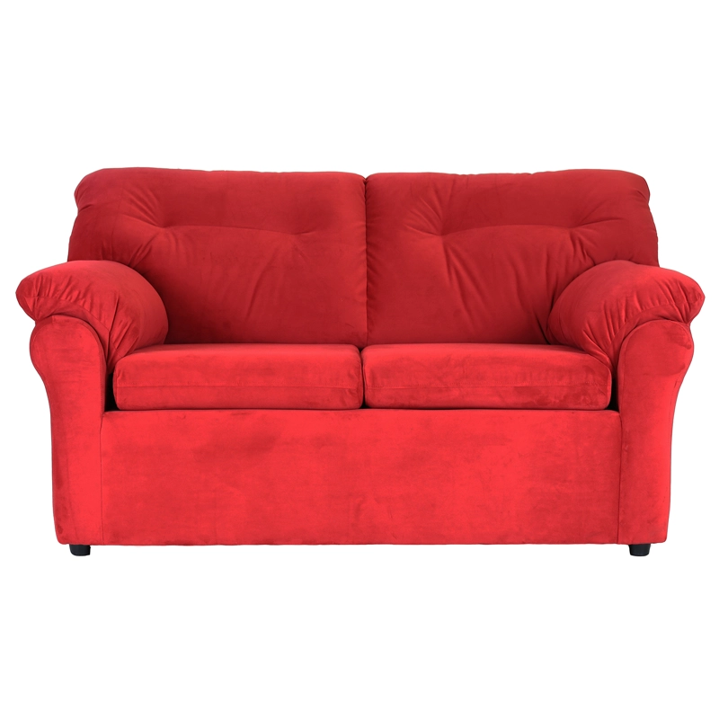 SOFÁ MUEBLES AMÉRICA 2 CUERPOS FELPA ROJO - 1