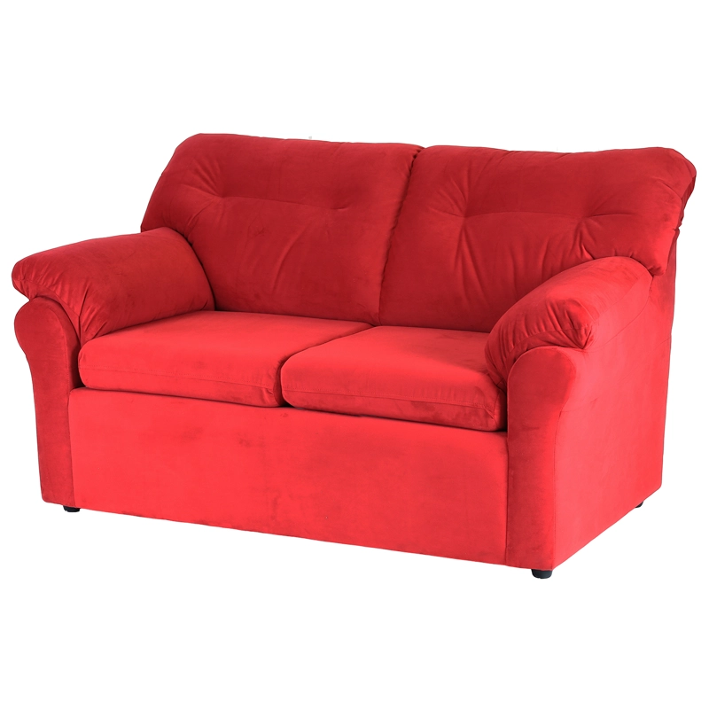 SOFÁ MUEBLES AMÉRICA 2 CUERPOS FELPA ROJO - 2