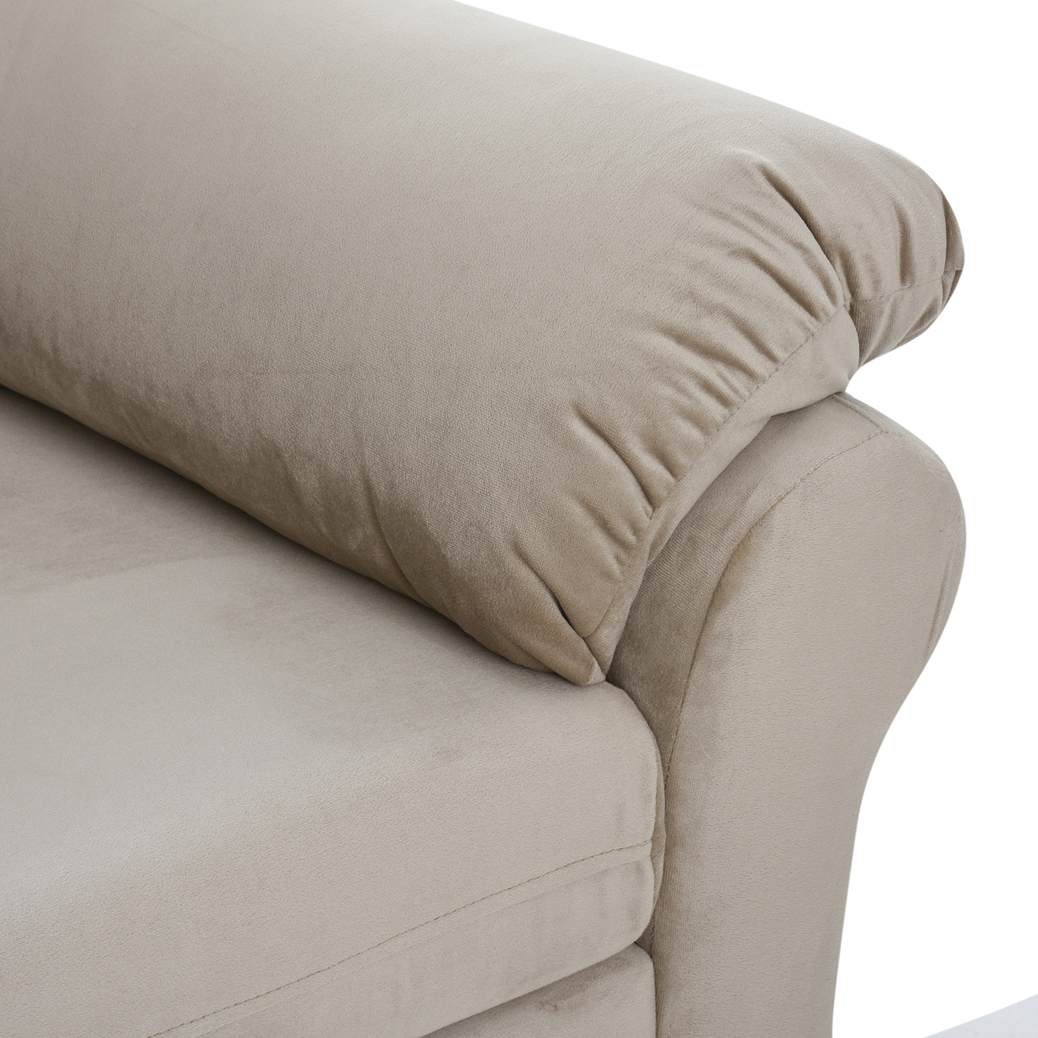 SOFÁ MUEBLES AMÉRICA 1 CUERPO FELPA BEIGE - 4
