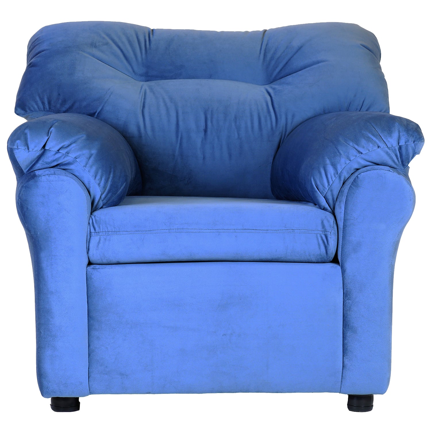 SOFÁ MUEBLES AMÉRICA 1 CUERPO FELPA AZUL PETROLEO - 1
