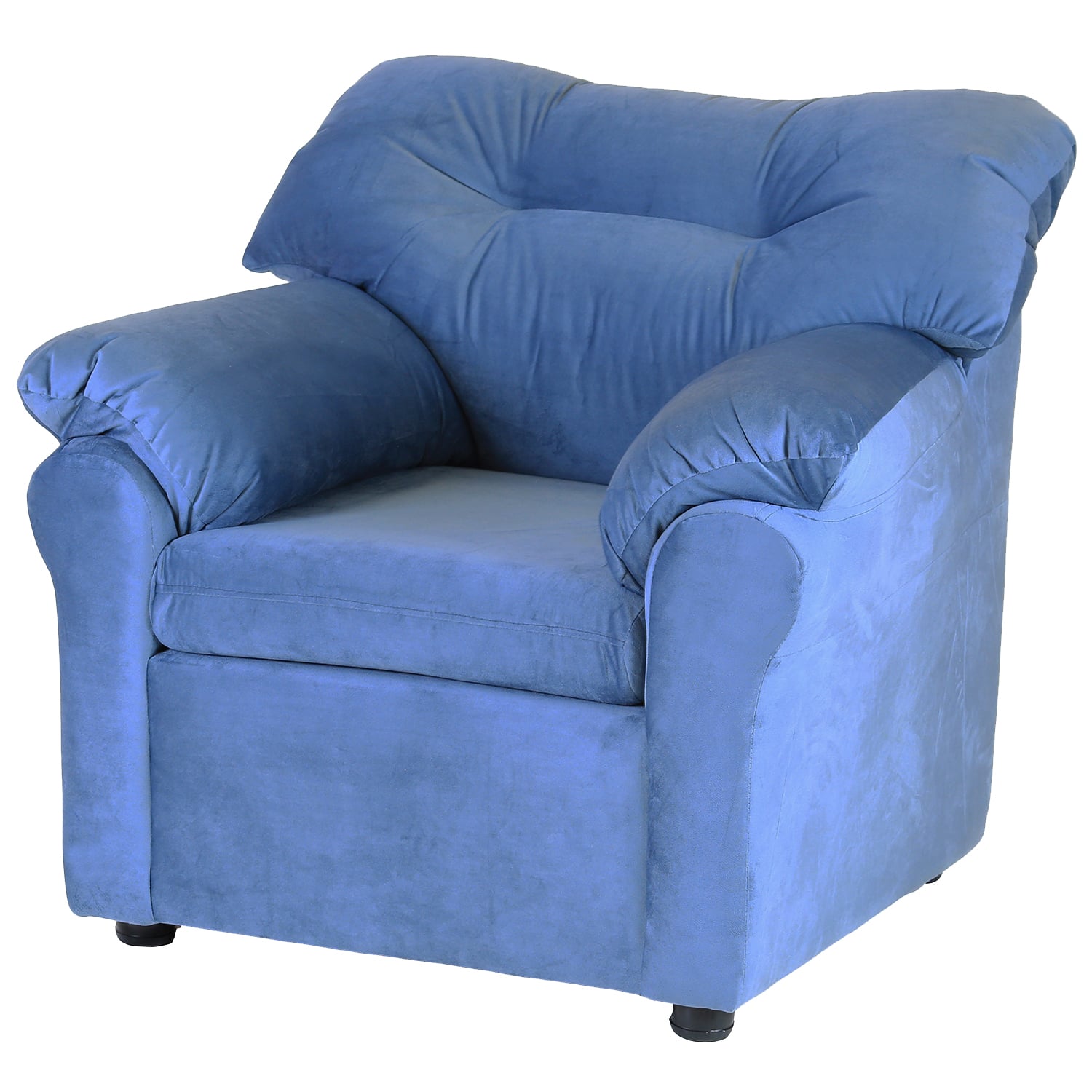 SOFÁ MUEBLES AMÉRICA 1 CUERPO FELPA AZUL PETROLEO - 2