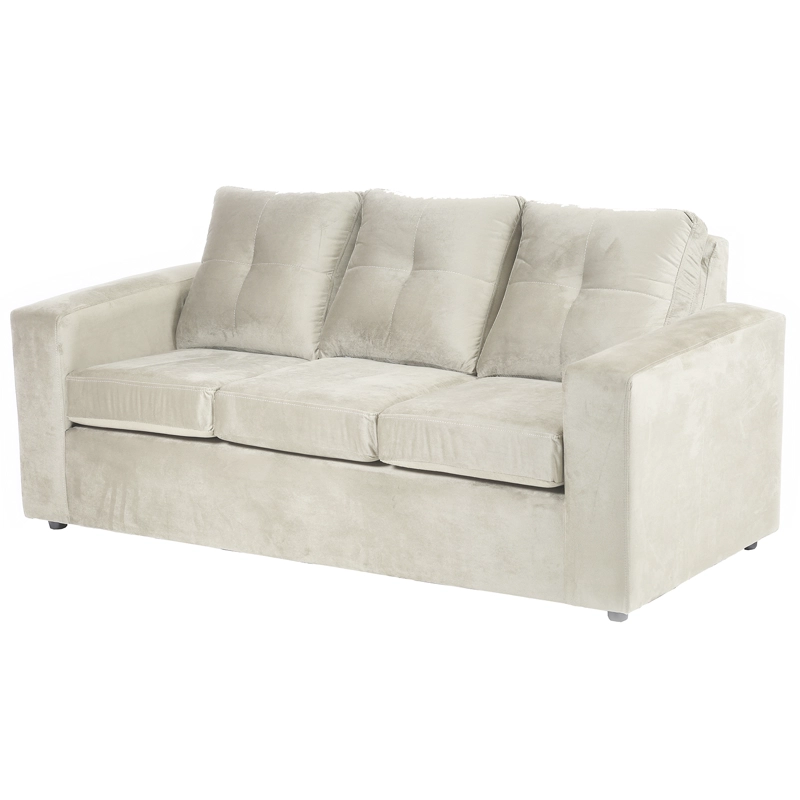 SOFÁ MUEBLES AMÉRICA EMILIA 3 CUERPOS FELPA BEIGE - 2