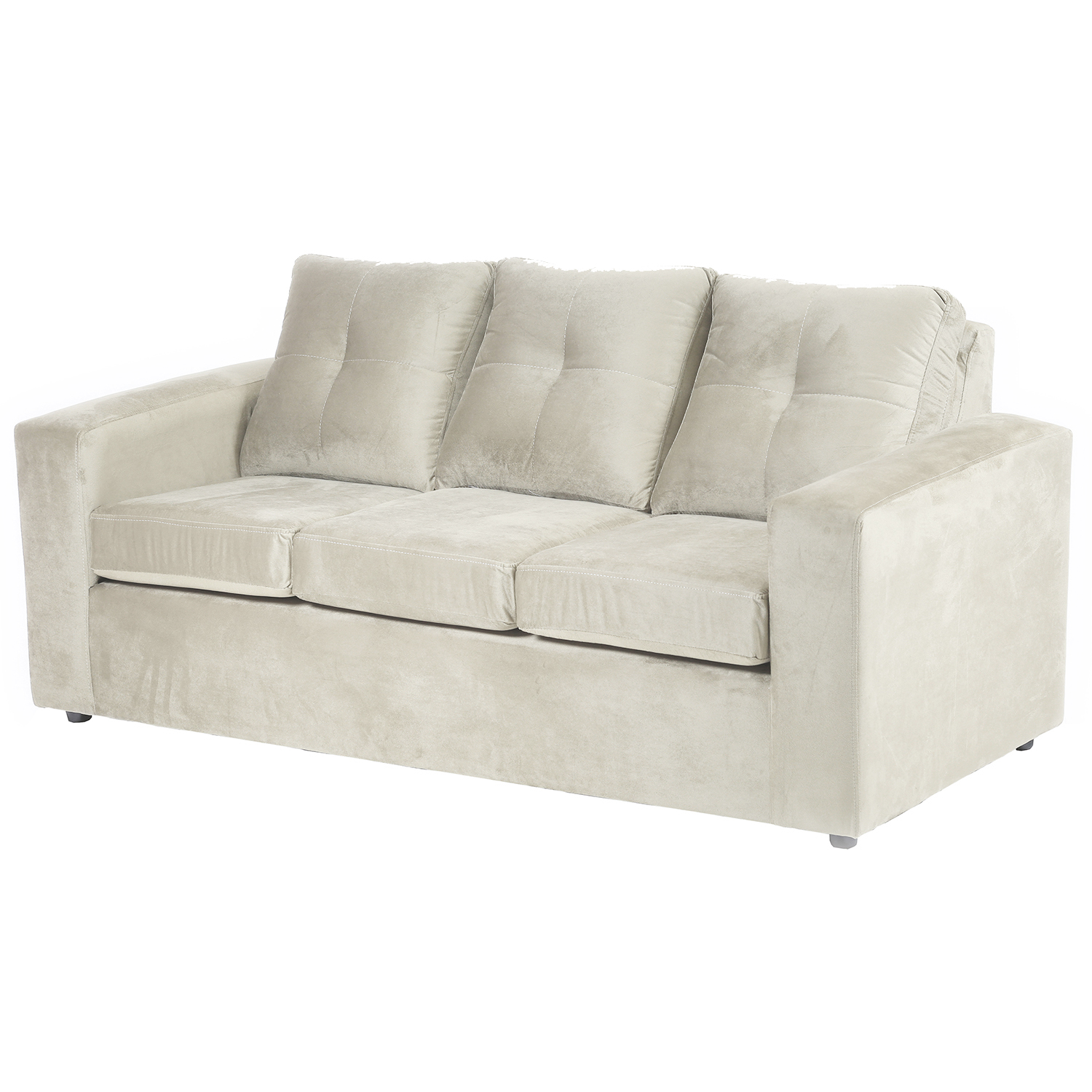 SOFÁ MUEBLES AMÉRICA EMILIA 3 CUERPOS FELPA BEIGE - 2