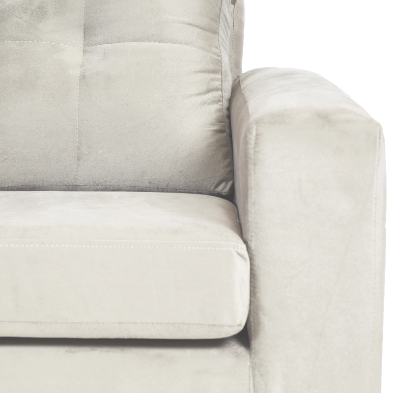 SOFÁ MUEBLES AMÉRICA EMILIA 3 CUERPOS FELPA BEIGE - 3