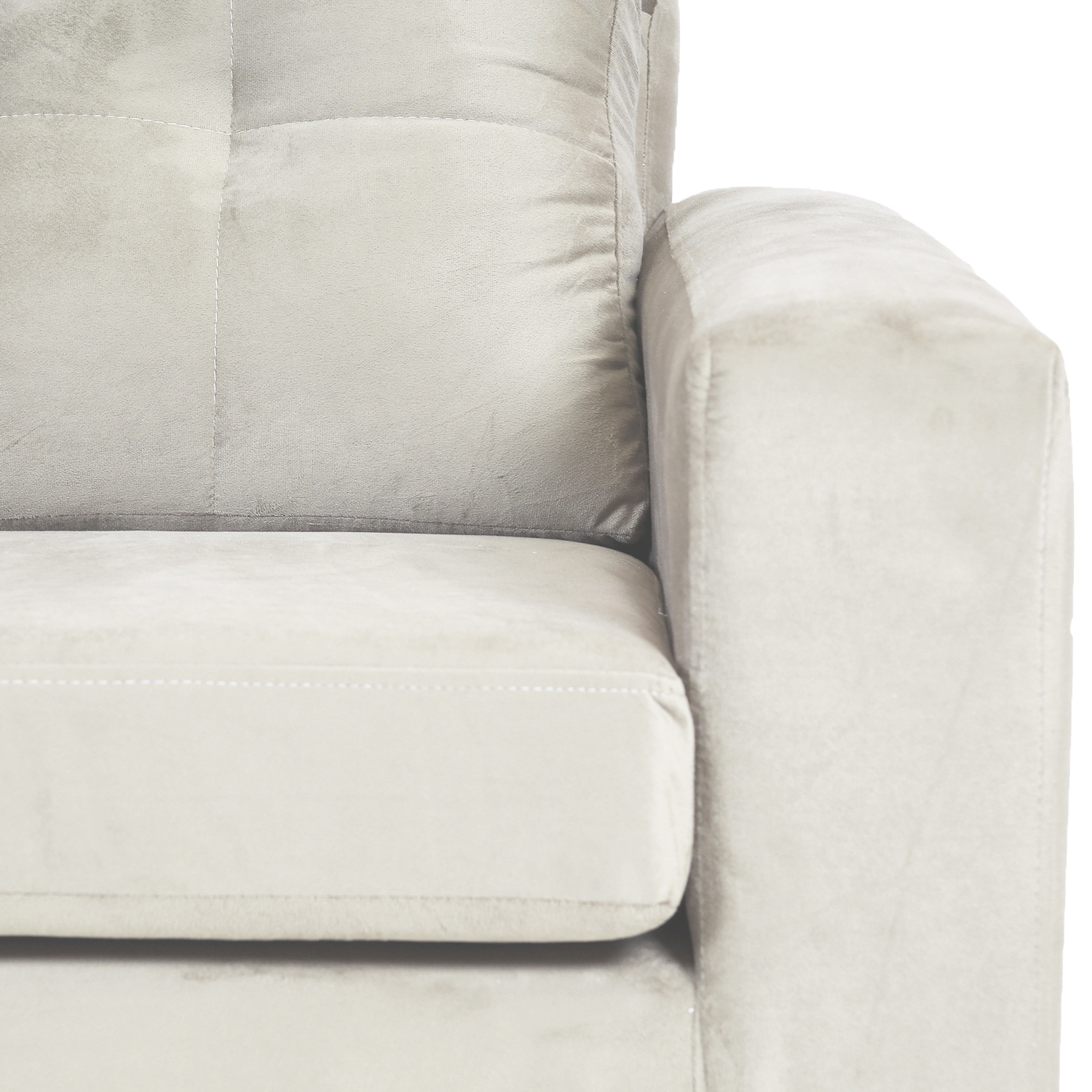 SOFÁ MUEBLES AMÉRICA EMILIA 3 CUERPOS FELPA BEIGE - 3