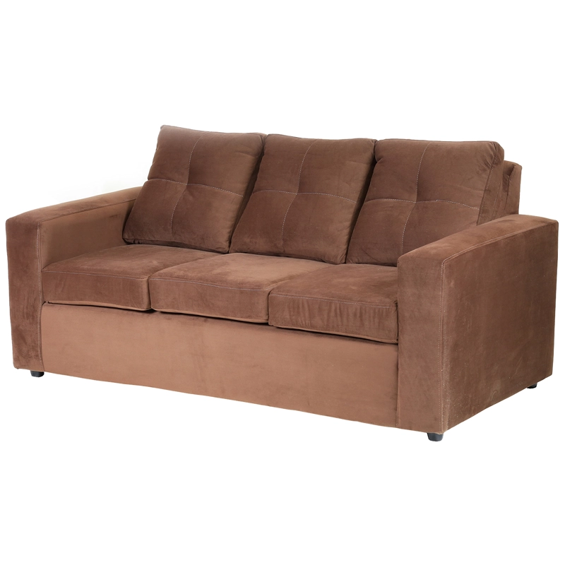 SOFÁ MUEBLES AMÉRICA EMILIA 3 CUERPOS FELPA CHOCOLATE - 2