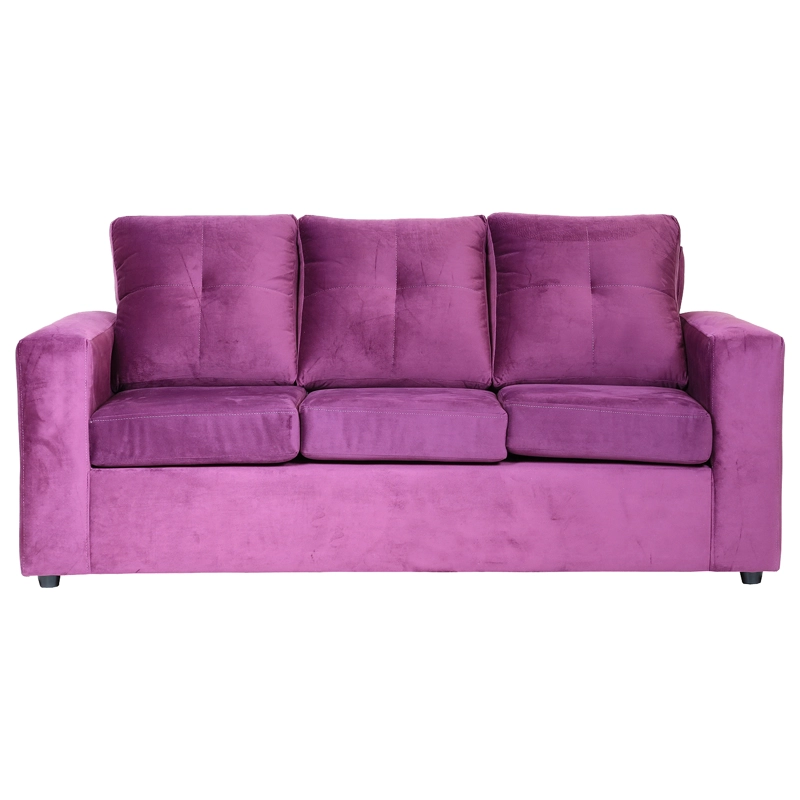 SOFÁ MUEBLES AMÉRICA EMILIA 3 CUERPOS FELPA LILA - 1