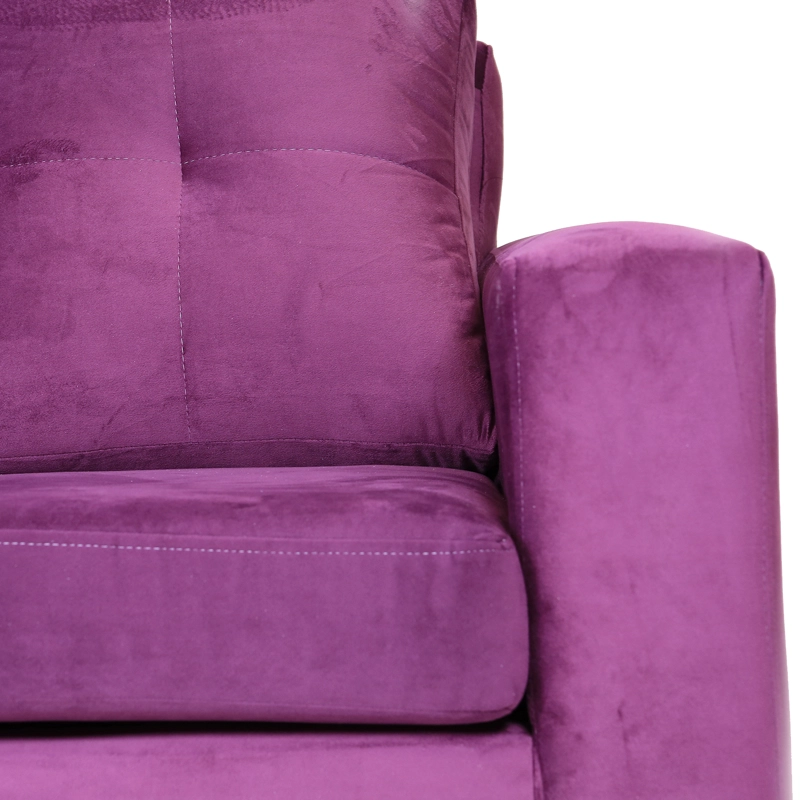 SOFÁ MUEBLES AMÉRICA EMILIA 3 CUERPOS FELPA LILA - 3