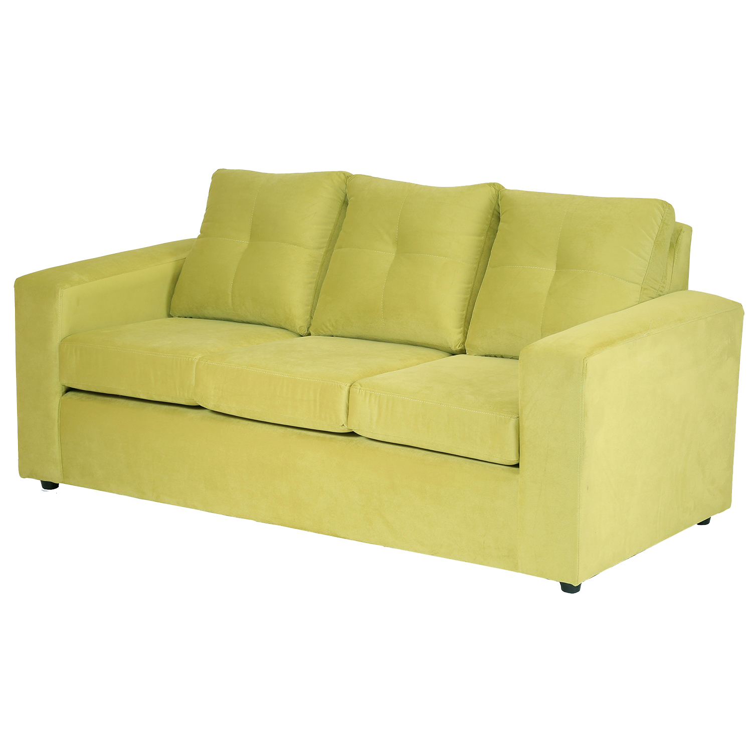 SOFÁ MUEBLES AMÉRICA EMILIA 3 CUERPOS FELPA PISTACHO - 2