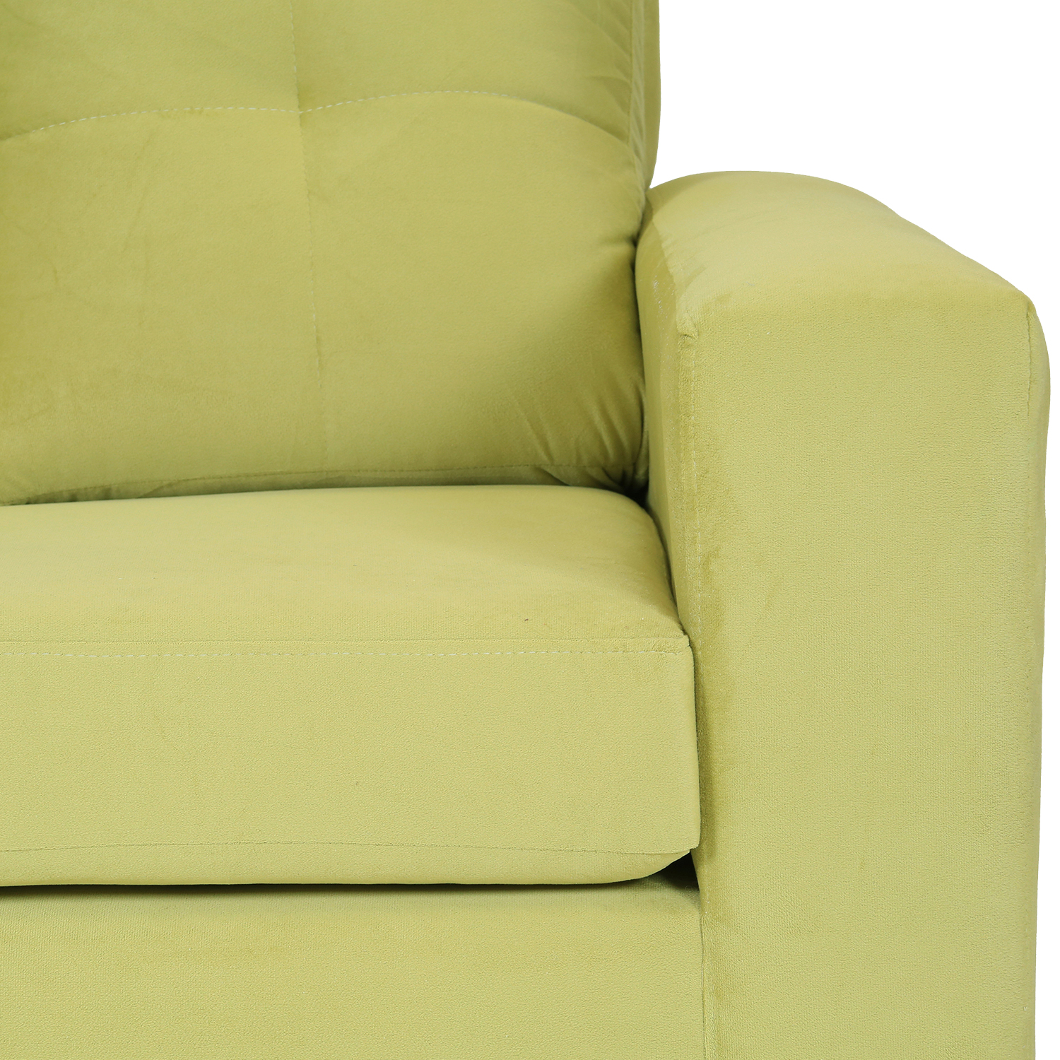 SOFÁ MUEBLES AMÉRICA EMILIA 3 CUERPOS FELPA PISTACHO - 3