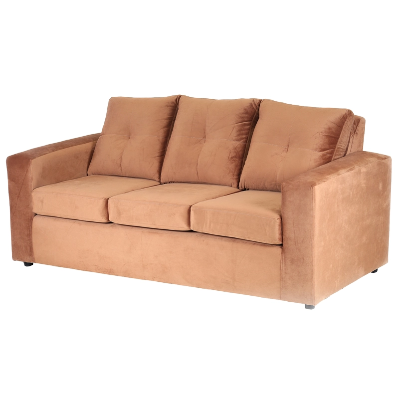 SOFÁ MUEBLES AMÉRICA EMILIA 3 CUERPOS FELPA TOSTADO - 2