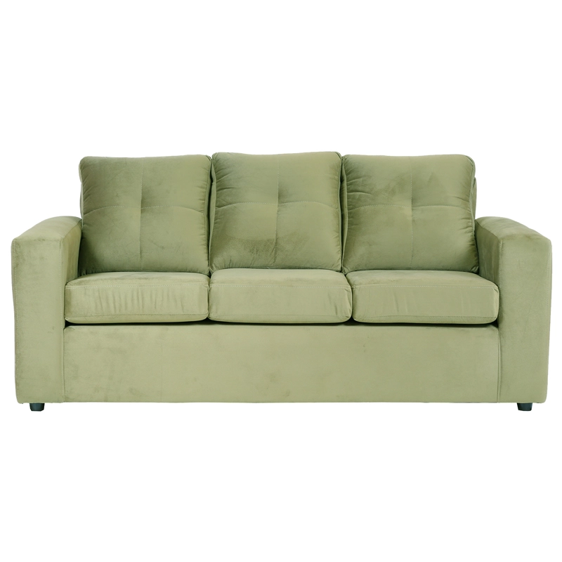 SOFÁ MUEBLES AMÉRICA EMILIA 3 CUERPOS FELPA VERDE MUSGO - 1