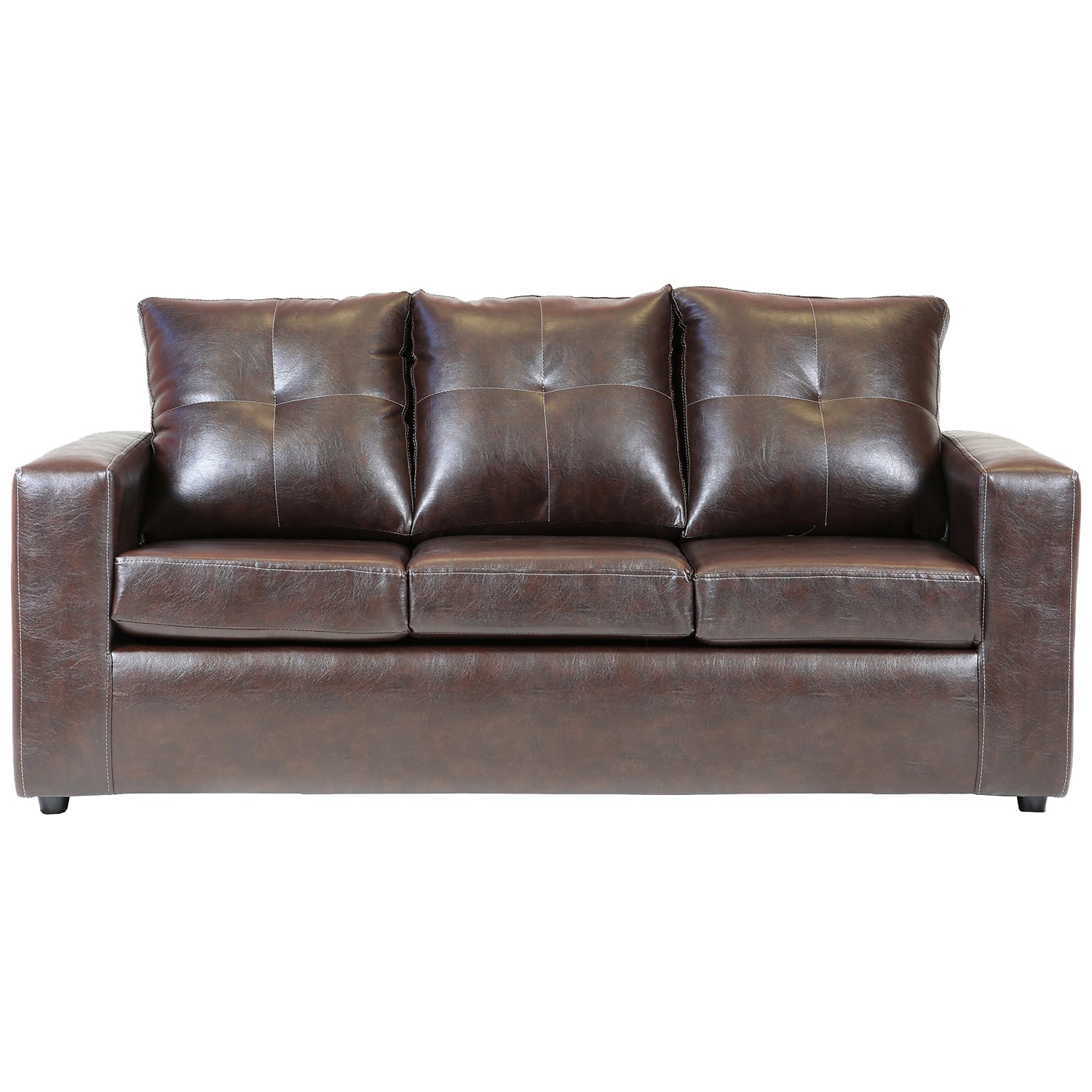 SOFÁ MUEBLES AMÉRICA EMILIA 3 CUERPOS FELPA CAFÉ MORO - 1