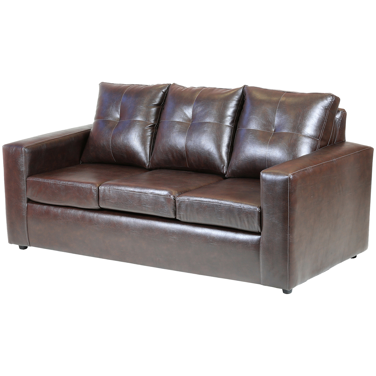 SOFÁ MUEBLES AMÉRICA EMILIA 3 CUERPOS FELPA CAFÉ MORO - 2