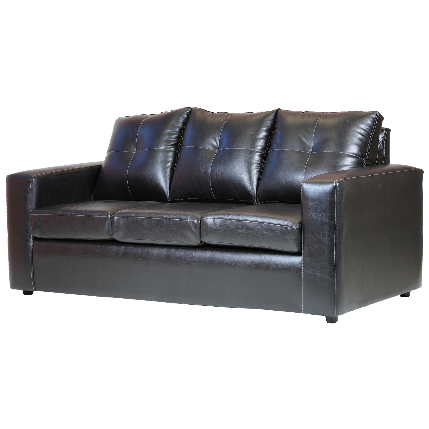 SOFÁ MUEBLES AMÉRICA EMILIA 3 CUERPOS FELPA NEGRO - 2