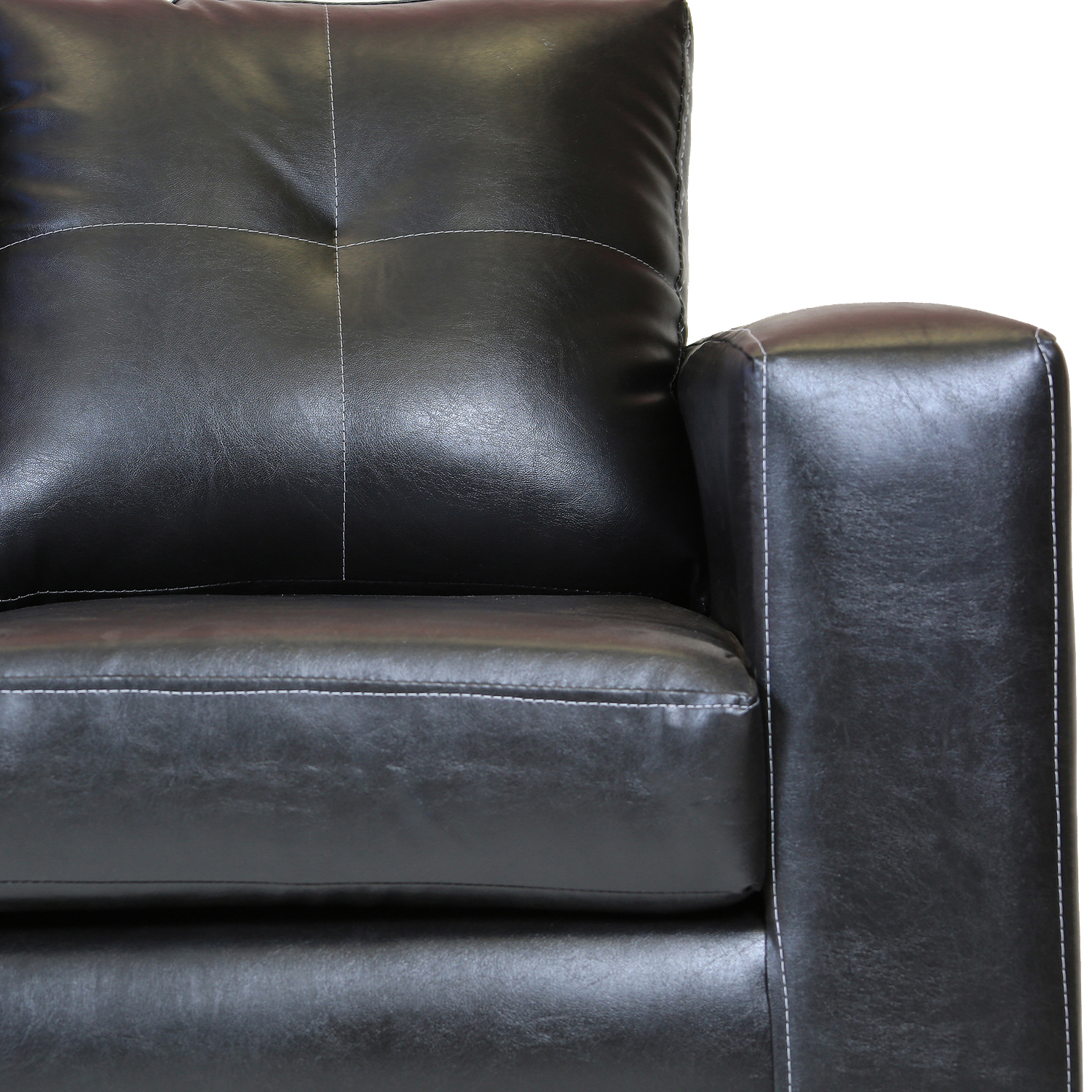 SOFÁ MUEBLES AMÉRICA EMILIA 3 CUERPOS FELPA NEGRO - 3