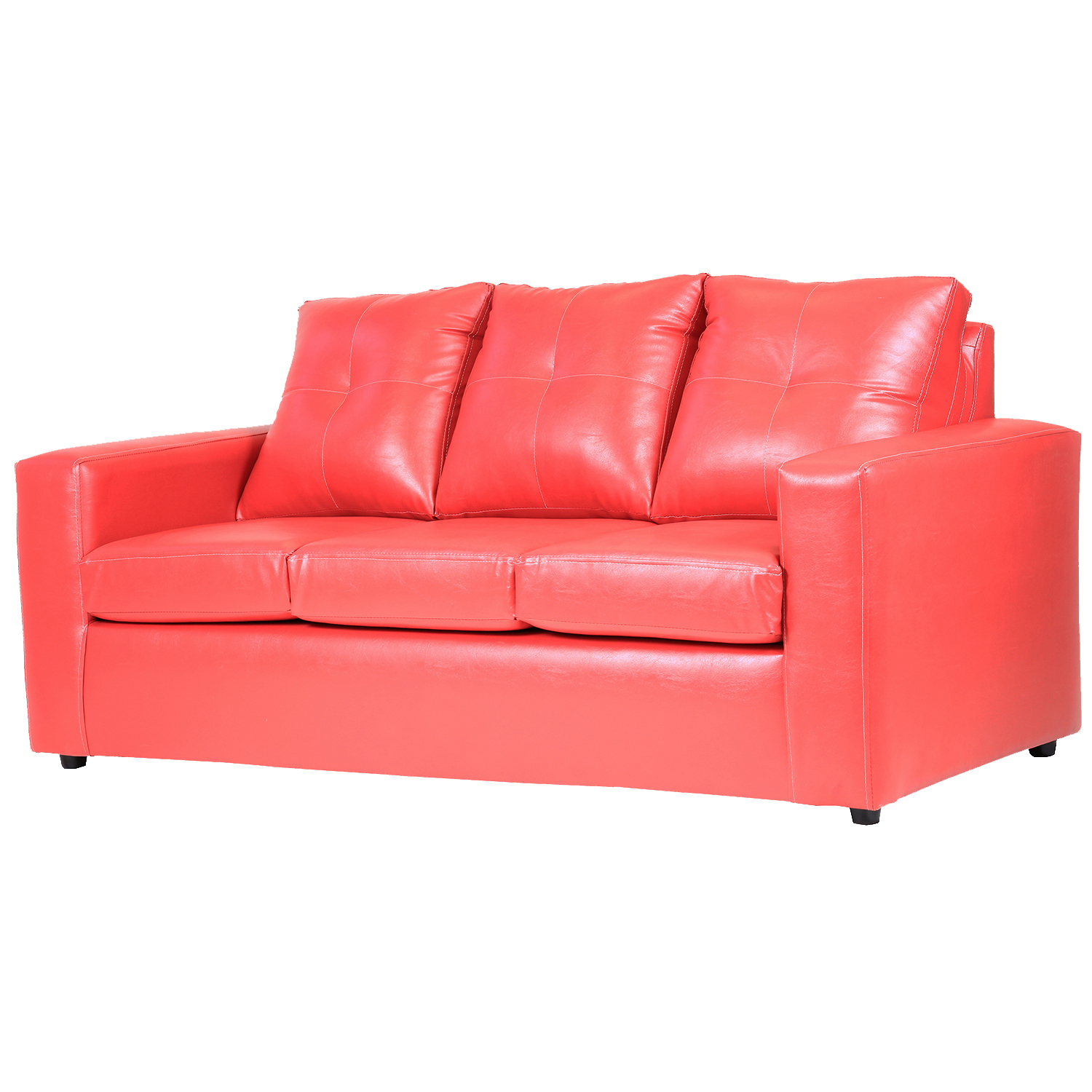 SOFÁ MUEBLES AMÉRICA EMILIA 3 CUERPOS FELPA ROJO - 2