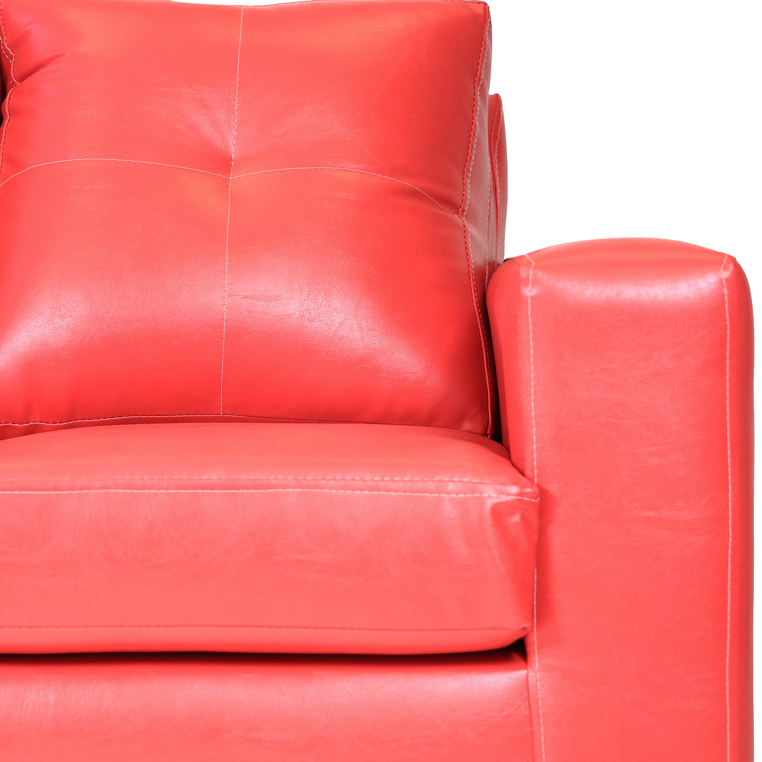 SOFÁ MUEBLES AMÉRICA EMILIA 3 CUERPOS FELPA ROJO - 3