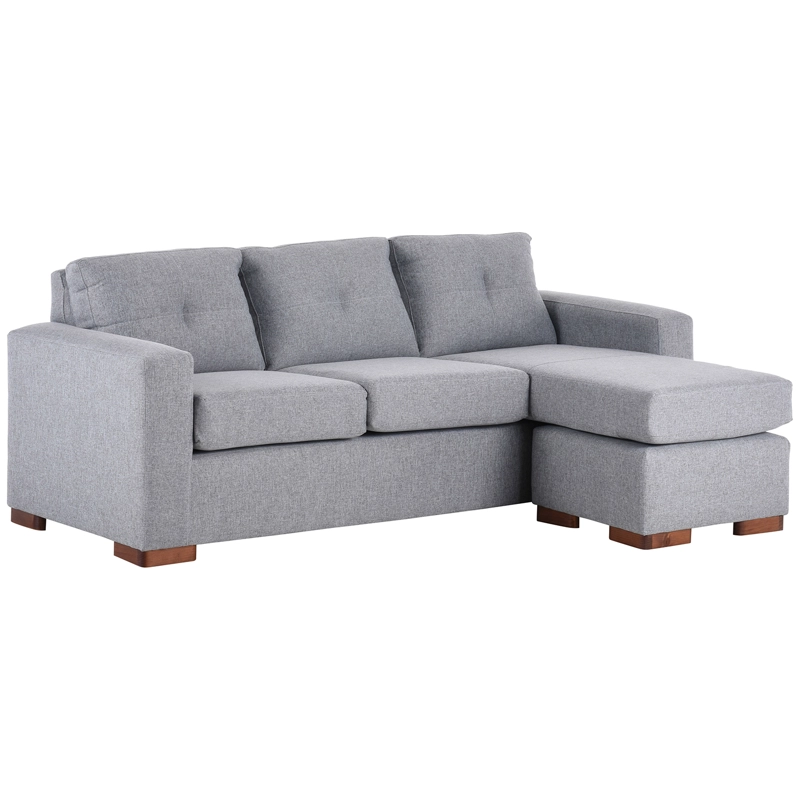 SECCIONAL MUEBLES AMÉRICA MAGIC LIBRE DISPOSICIÓN 4 CUERPOS LINO GRIS MULTIPOSICIONES - 2