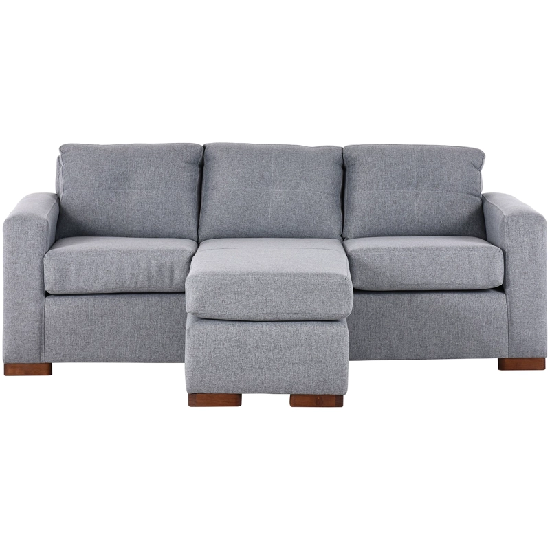 SECCIONAL MUEBLES AMÉRICA MAGIC LIBRE DISPOSICIÓN 4 CUERPOS LINO GRIS MULTIPOSICIONES - 3