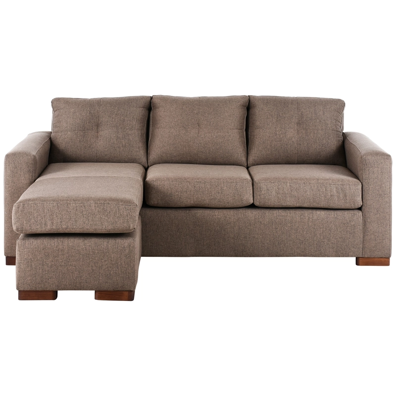 SECCIONAL MUEBLES AMÉRICA MAGIC LIBRE DISPOSICIÓN 4 CUERPOS LINO CAFÉ MULTIPOSICIONES - 1