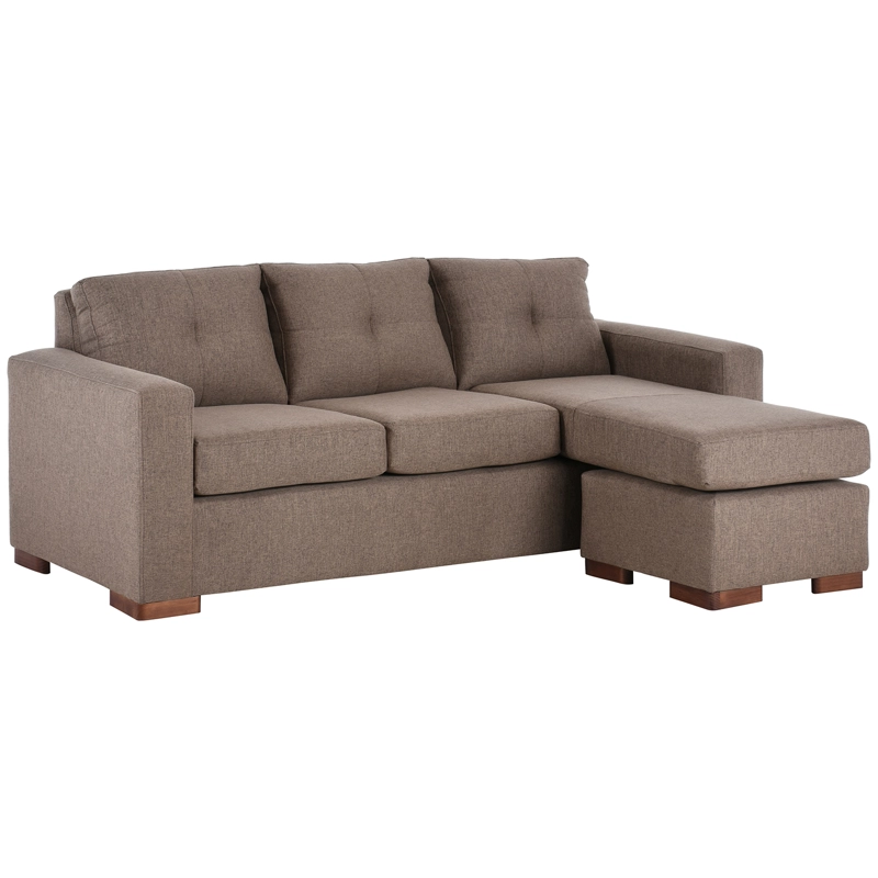 SECCIONAL MUEBLES AMÉRICA MAGIC LIBRE DISPOSICIÓN 4 CUERPOS LINO CAFÉ MULTIPOSICIONES - 2