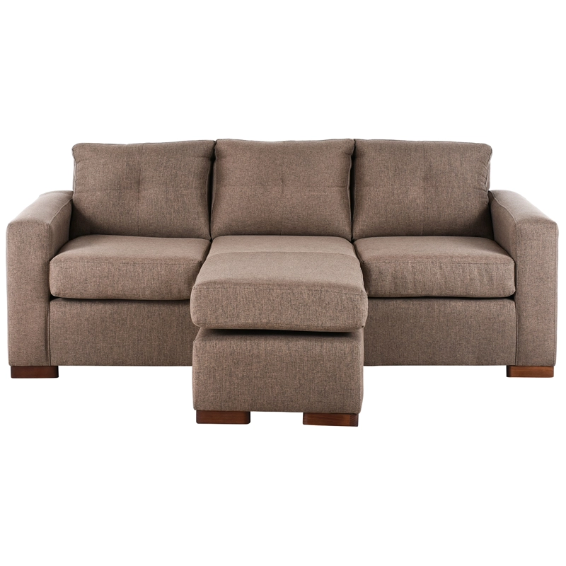 SECCIONAL MUEBLES AMÉRICA MAGIC LIBRE DISPOSICIÓN 4 CUERPOS LINO CAFÉ MULTIPOSICIONES - 3