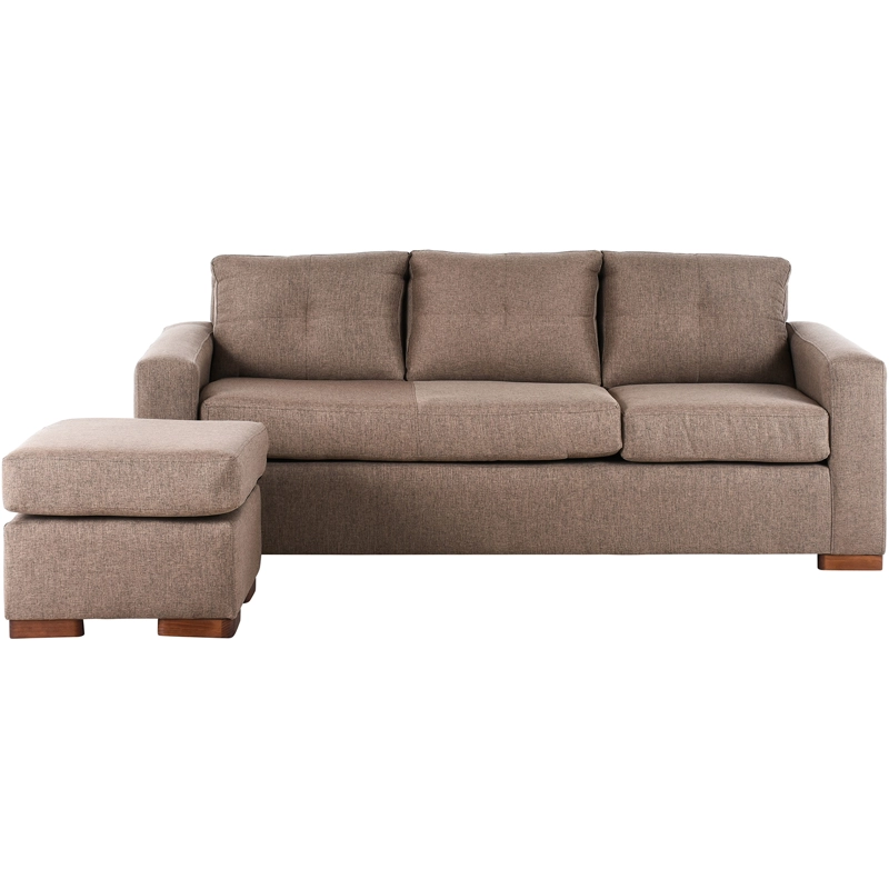 SECCIONAL MUEBLES AMÉRICA MAGIC LIBRE DISPOSICIÓN 4 CUERPOS LINO CAFÉ MULTIPOSICIONES - 4