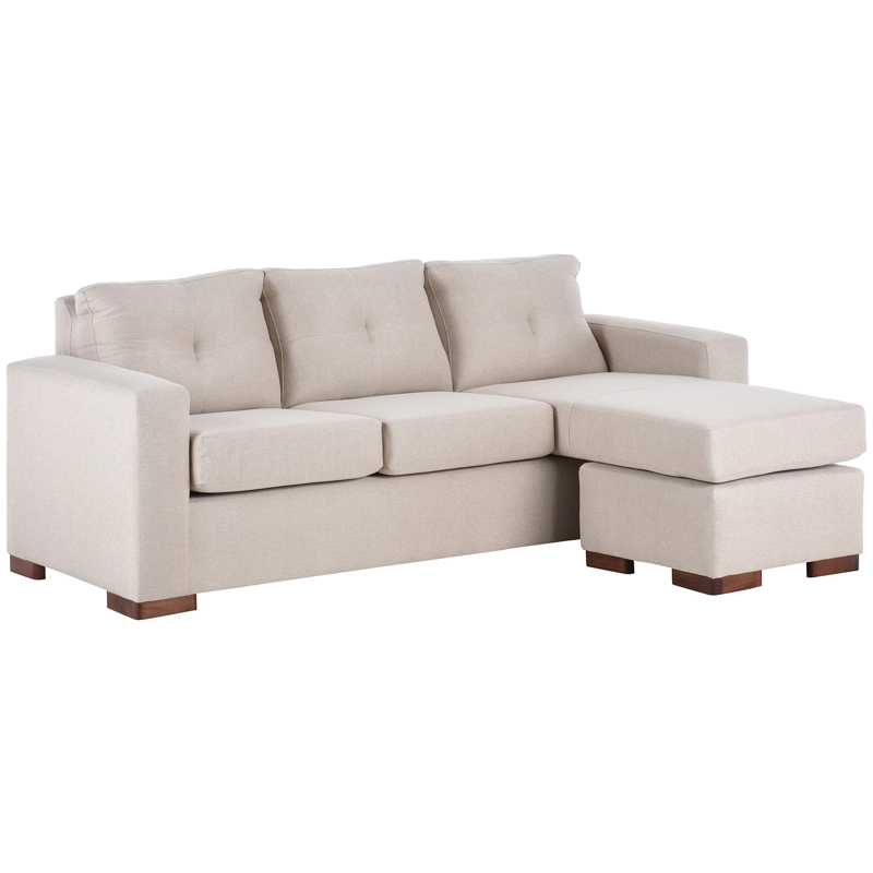 SECCIONAL MUEBLES AMÉRICA MAGIC LIBRE DISPOSICIÓN 4 CUERPOS LINO BEIGE MULTIPOSICIONES - 2