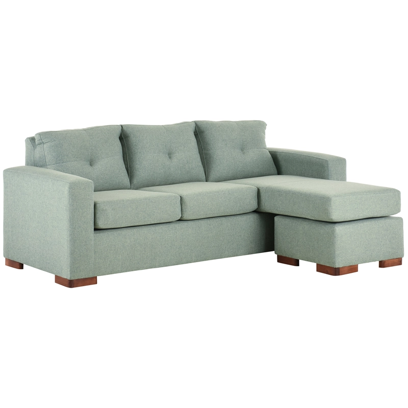 SECCIONAL MUEBLES AMÉRICA MAGIC 4 CUERPOS LINO VERDE AGUA MULTIPOSICIONES - 2