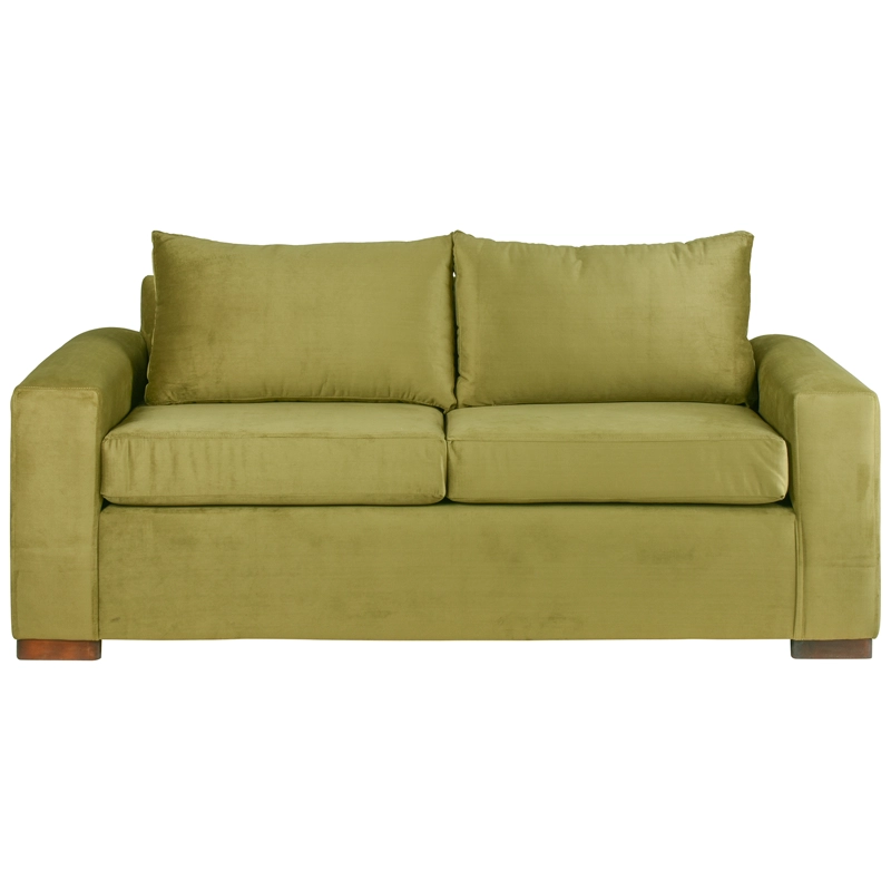 SOFA MUEBLES AMERICA NEO 3 CUERPOS FELPA VERDE OLIVO