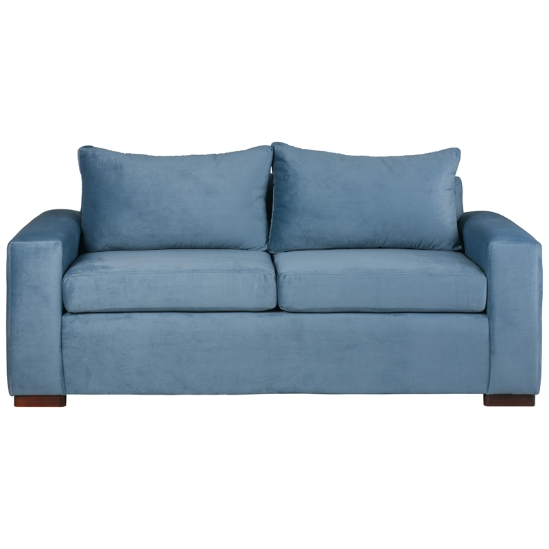 SOFÁ MUEBLES AMÉRICA NEO 3 CUERPOS FELPA AZUL PETROLEO - 1