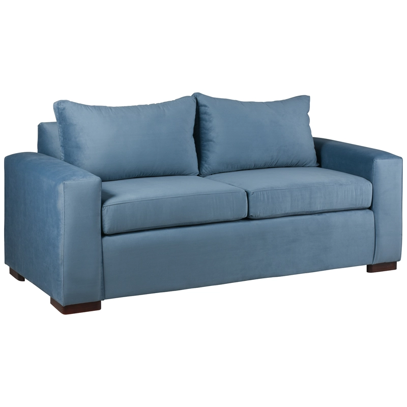 SOFÁ MUEBLES AMÉRICA NEO 3 CUERPOS FELPA AZUL PETROLEO - 2