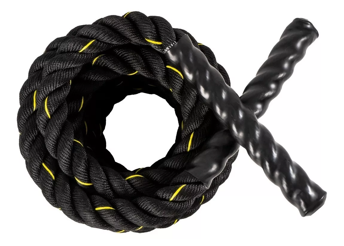 CUERDA FUNCIONAL BATTLE ROPE NEGRA CROSSFIT 38MM X 9MT X 8KG - 2