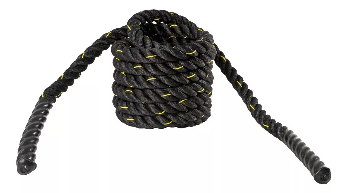 CUERDA FUNCIONAL BATTLE ROPE NEGRA CROSSFIT 38MM X 9MT X 8KG - 3