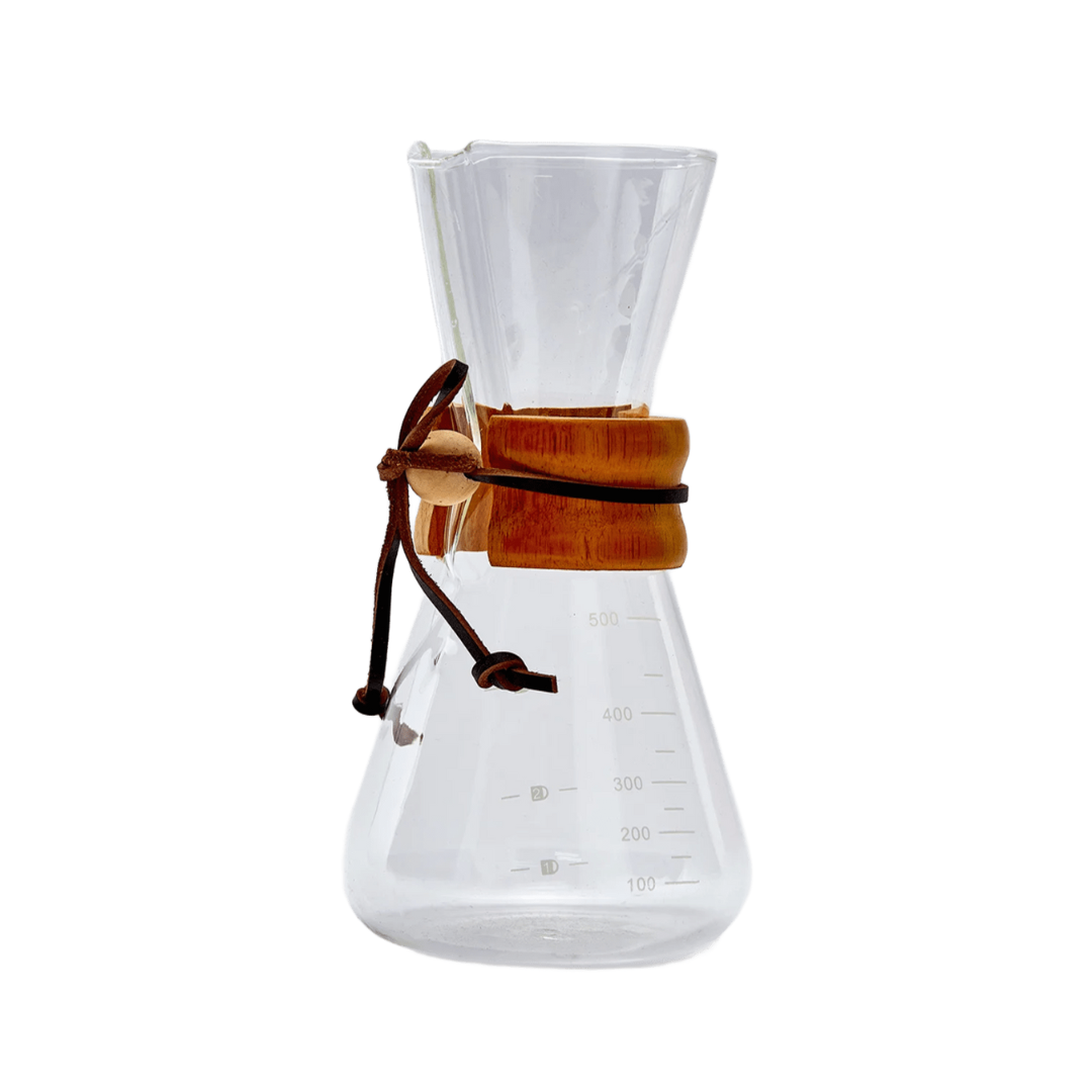 CAFETERA DE VIDRIO CHEMEX 3 TAZAS MANGO MADERA 400 ML - 1