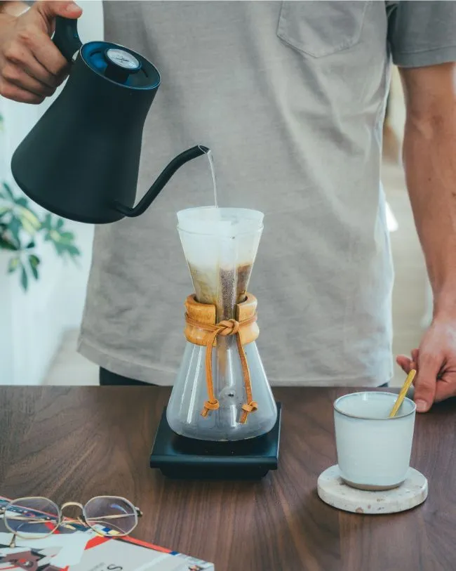 CAFETERA DE VIDRIO CHEMEX 3 TAZAS MANGO MADERA 400 ML - 3