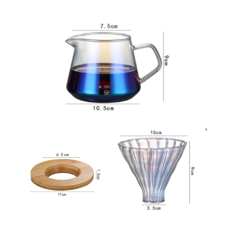 SET CAFETERA V60 TORNASOL 300ML 2 TAZAS DRIPPER-DECANTADOR - 3