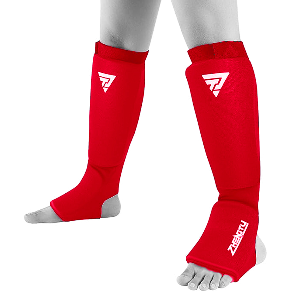 CANILLERA GEL IMPACT EN COLOR ROJO PARA ARTES MARCIALES - 1