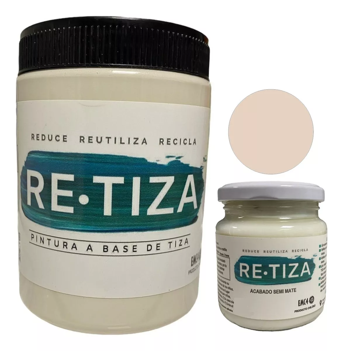 1 KILO PINTURA TIZA BLANCO CRUDO + BARNIZ TRANSP. 240 ML. - 1